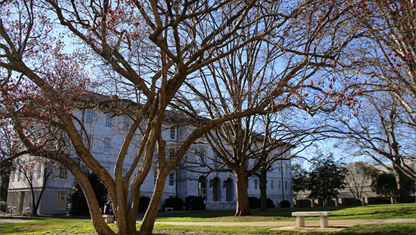 Administration Building with trees in front of it