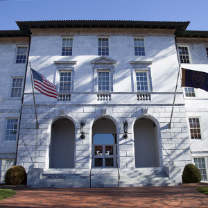 front of academic administration building at Emory